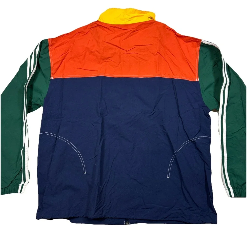Adidas Colorblock Summer Bball Windbreaker‎ Men's Full Zip Jacket Size XL